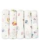 Trance Home Linen Super Soft Cotton Malmal Swaddle Cloth Pack of 5 - White
