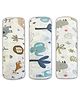 Trance Home Linen Super Ultra Soft 100% Cotton Malmal Baby Swaddle Cloth | Soft Pure Cotton Sheets Baby Wrap Set for New Born Babies | New Born Swaddles-Baby Pug Pack of 3 - Multicolor