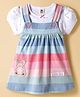 ToffyHouse Interlock Knit Frock & Half Sleeves Inner Tee With Polka Dot Print & Bunny Patch - Multicolor