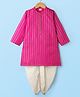 Babyhug Cotton Woven Full Sleeves Kurta Dhoti Set with Dobby Embroidery - Fuchsia