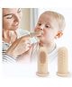 R for Rabbit Tiny Smiles Silicone 2 in 1 Gummy Finger Brush & Tongue Cleaner with Storage Case - Beige