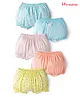 Honeyhap Premium 100%  Cotton Knit Bloomers With Bio Finish & Floral Print Pack of 5 - Spun Sugar Tropical Peach Bay Bright White & Yellow Iris