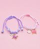 Ziory Set Of 2 Butterfly Charm Designed Bracelets - Purple & Pink