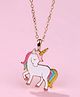 Ziory Unicorn Pendant Designed Necklace - Multi Colour