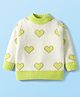 Babyhug Knit Full Sleeves Pullover Turtle Neck Sweater with Heart Design - Off White