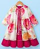 Babyhug Woven Layered Ethnic Dress with Three Fourth Sleeves Jacket & Flora Print - Off White