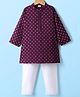 Babyhug Cotton Woven Full Sleeves Kurta Pyjama Set with Cambric Foil Printed - Dark Purple
