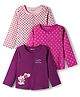 Babyoye 100% Cotton Interlock Knit Full Sleeves Jhablas With Eco Jiva Finish & Polka Dot Print Pack Of 3 - Pink Rose Gold & Purple