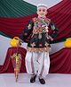 Banjara India Cotton Blend Woven Navratri Theme Full Sleeves Ethnic Embroidered Kediya & Coordinating Dhoti Set With Cap - Black