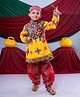 Banjara India Cotton Blend Woven Navratri Theme Full Sleeves Ethnic Embroidered Kediya With Dhoti & Cap Set - Yellow
