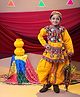 Banjara India Cotton Blend Woven Navratri Theme Full Sleeves Ethnic Embroidered Kediya & Coordinating Dhoti Set With Cap - Yellow
