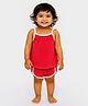 JusCubs Cotton Knit Sleeveless Solid Top & Shorts Set - Red