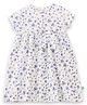 JusCubs Cotton Knit Half Sleeves Floral Printed Bow Applique Detailed Dress - White