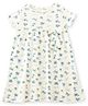 JusCubs Cotton Half Sleeves All Over Floral Printed Dress With Self Fabric Bow - White