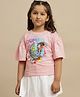 Kidsville Cotton Knit Disney Dumbo Featuring Half Drop Shoulder Sleeves Character Printed Top - Pink