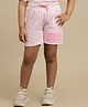 Kidsville Knit Hello Kitty Featuring Typopgraphy Shaped Sequins Embellished & Checked Shorts - White & Pink