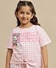 Kidsville Cotton Knit Hello Kitty Featuring Half Sleeves Character Printed Tee - White Pink