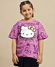 Kidsville Cotton Knit Hello Kitty Featuring Half Sleeves Character Printed Tee - Purple
