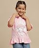 Kidsville Cotton Knit Hello Kitty Featuring Half Sleeves Character Printed Top - Pink