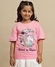 Kidsville Cotton Knit Half Sleeves Believe In Magic Text Printed Tee - Pink