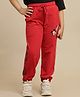Kidsville Knit Disney Mickey & Friends Featuring Characters Printed Joggers - Red