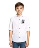 CAVIO Cotton Woven Full Sleeves Optimistic Text Printed Shirt - White
