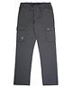 CAVIO Cotton Linen Woven Solid Cargo Pants - Dark Grey