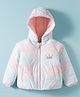 Babyhug Woven Full Sleeves Hooded Jacket with Crown Detailing - Pink & Light Blue