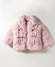 Babyhug Woven Full Sleeves Jacket with Bow Applique - Pink