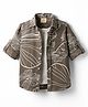 Rikidoos Full Sleeves Floral Printed Shirt With Attached Tee - Grey & White