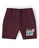 Nautinati Knit Cactus Coast Text Printed Shorts - Maroon