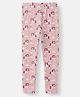 Nautinati Cotton Lycra Knit Unicorn & Rainbow Printed Leggings - Light Pink