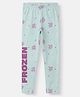 Nautinati Cotton Lycra Knit Forzen Featuring Snowflakes Printed Leggings - Blue