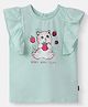 Nautinati Cotton Knit Sleeveless Berry Berry Cute Text Printed Top - Blue
