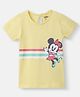 Nautinati Cotton Knit Disney Mickey & Friends Featuring Half Sleeves Minnie Mouse Printed Tee - Yellow