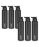 Classic Essentials Spring Sipper Steel Bottle For GYM, Fridge, School, Home, Office, Travel 1000 ml Bottle (Pack of 6, Black, Steel)
