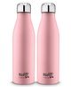 Sanjeev Kapoor Classic Essentials Stainless Steel Agua Water Bottle For Fridge, School, Home, Office, Travel, 1000 ml Bottle (Pack of 2, Pink, Steel)