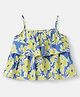 Nautinati Cotton Knit Sleeveless Floral Printed Top - Blue
