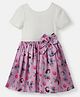 Nautinati Cotton Knit Disney Snow White Featuring Half Sleeves Character Printed Dress - White & Pink