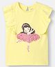 Nautinati Cotton Knit Sleeveless Ballerina Printed Tops - Yellow