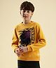 Lil Tomatoes Cotton Fleece Knit Marvel Featuring Full Sleeves Wakanda Forever Graphic Printed Sweatshirt - Mustard