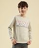 Lil Tomatoes Cotton Fleece Knit Marvel Featuring Full Sleeves Logo Embroidered Sweatshirt - Ecru
