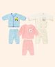 Fareto New Born Baby Winter Wear  Clothing Set Pack Of 3 - Pink Light Blue & Cream
