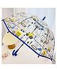 Little Surprise Box Contruction Theme Vehicles Printed Transparent Umbrella - Navy Blue