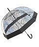 Little Surprise Box Tropical Theme Printed Transparent Umbrella - Black