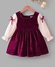 Mark & Mia Full Sleeves Winter Frock With Bow Applique - Maroon