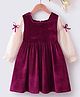 Mark & Mia Full Sleeves Winter Frock with Bow Detailing - Maroon