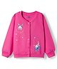 Doodle Poodle 100% Cotton Light Weight Knit Full Sleeves Sweatjacket With Bunny Print - Pink