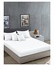 Klotthe Solid 400 TC Satin Super King Double Bedsheet with 2 Pillow Covers & 2 Cushion Covers - White