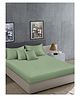 Klotthe Solid 400 TC Satin Super King Double Bedsheet with 2 Pillow Covers & 2 Cushion Covers - Olive Green